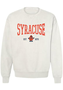 Summit Sportswear Syracuse Orange Womens Natural Stretch Text Jessie Crew Sweatshirt