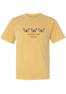 Wichita State Shockers Womens Yellow Butterfly Jackie Short Sleeve T-Shirt