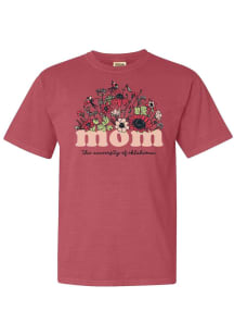 Oklahoma Sooners Womens Crimson Floral Mom Short Sleeve T-Shirt