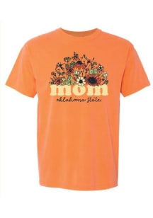 Oklahoma State Cowboys Womens Orange Floral Mom Short Sleeve T-Shirt