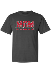 Texas Tech Red Raiders Womens Grey Mom Block Short Sleeve T-Shirt
