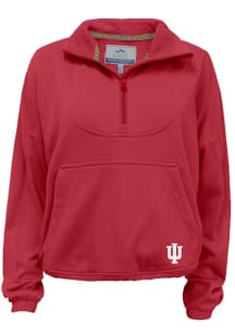 Womens Indiana Hoosiers Red Summit Sportswear Leslie Qtr Zip