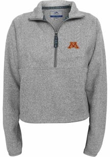 Womens Grey Minnesota Golden Gophers Karsen Qtr Zip