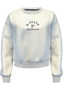 Womens K-State Wildcats White Summit Sportswear May Crew Sweatshirt