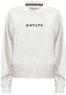 Womens K-State Wildcats White Summit Sportswear Amelia Crew Sweatshirt