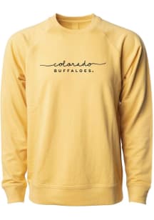 Summit Sportswear Colorado Buffaloes Womens Gold Script Crew Sweatshirt