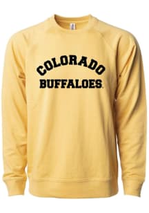 Summit Sportswear Colorado Buffaloes Womens Gold Block Letters Crew Sweatshirt