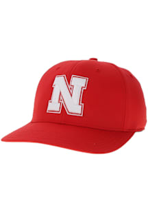 Nebraska Cornhuskers Mens Red Back Nine Stretch Fit Wordmark Flex Hat