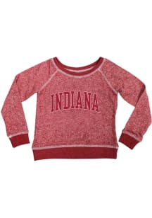 Girls Indiana Hoosiers Red Summit Sportswear Kylie Long Sleeve Crew Sweatshirt