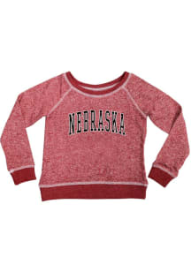 Girls Red Nebraska Cornhuskers Kylie Long Sleeve Crew Sweatshirt