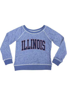 Girls Illinois Fighting Illini Blue Summit Sportswear Kylie Long Sleeve Crew Sweatshirt