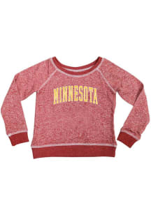 Girls Red Minnesota Golden Gophers Kylie Long Sleeve Crew Sweatshirt