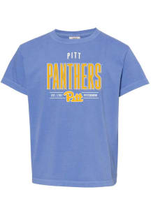 Girls Pitt Panthers Blue Summit Sportswear Alex Comfort Colors Short Sleeve T-Shirt