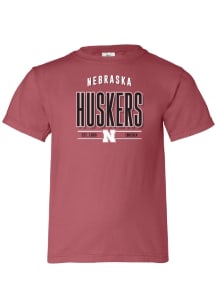 Nebraska Cornhuskers Girls Crimson Alex Comfort Colors Short Sleeve Tee