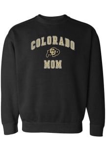 Summit Sportswear Colorado Buffaloes Womens Black Block Letter Mom Crew Sweatshirt