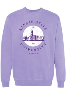 Womens K-State Wildcats Purple Summit Sportswear Mascot Circle Crew Sweatshirt