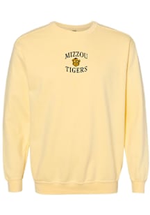 Summit Sportswear Missouri Tigers Womens Yellow Dainty Pill Crew Sweatshirt
