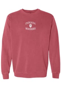 Womens Indiana Hoosiers Crimson Summit Sportswear Dainty Pill Crew Sweatshirt