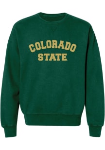 Summit Sportswear Colorado State Rams Womens Green Classic Block Crew Sweatshirt