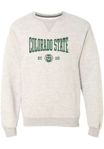 Summit Sportswear Colorado State Rams Womens Natural Stretch Arch Crew Sweatshirt