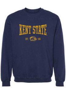 Summit Sportswear Kent State Golden Flashes Womens Navy Blue Stretch Arch Crew Sweatshirt