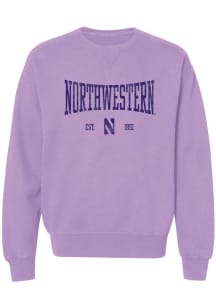 Womens Northwestern Wildcats Purple Summit Sportswear Stretch Arch Crew Sweatshirt