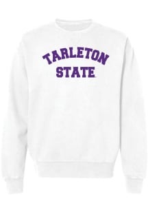 Summit Sportswear Tarleton State Texans Womens White Classic Block Crew Sweatshirt