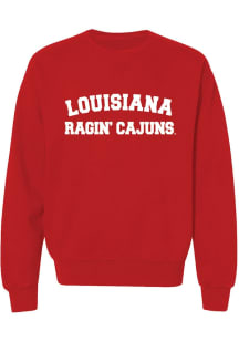 Summit Sportswear Louisiana Ragin' Cajuns Womens Red Classic Block Crew Sweatshirt