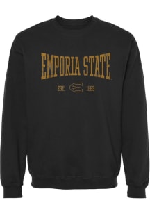 Summit Sportswear Emporia State Hornets Womens Black Stretch Arch Crew Sweatshirt