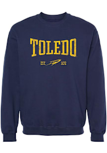 Summit Sportswear Toledo Rockets Womens Navy Blue Stretch Arch Crew Sweatshirt
