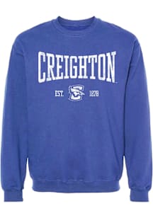 Summit Sportswear Creighton Bluejays Womens Blue Stretch Arch Crew Sweatshirt