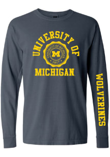 Womens Michigan Wolverines Blue Summit Sportswear Seal LS Tee