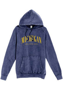 Womens Michigan Wolverines Blue Summit Sportswear Michigan Arch Hooded Sweatshirt