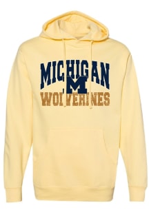 Womens Michigan Wolverines Yellow Summit Sportswear Faded Wolverines Hooded Sweatshirt
