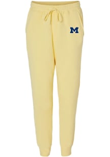 Womens Michigan Wolverines Yellow Summit Sportswear Team Logo Sweatpants