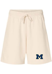 Womens Michigan Wolverines Ivory Summit Sportswear Team Logo Shorts