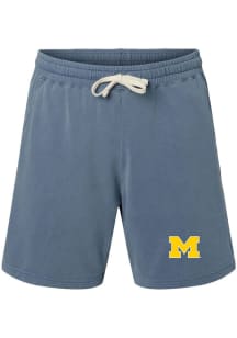 Womens Michigan Wolverines Blue Summit Sportswear Team Logo Shorts