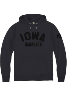 Mens Iowa Hawkeyes Black Summit Sportswear Tonal Felt Sleeve Hit Hooded Sweatshirt