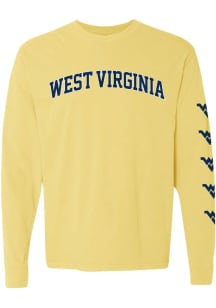 Summit Sportswear West Virginia Mountaineers Womens Yellow Repeat LS Tee