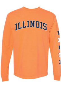 Womens Illinois Fighting Illini Orange Summit Sportswear Repeat LS Tee