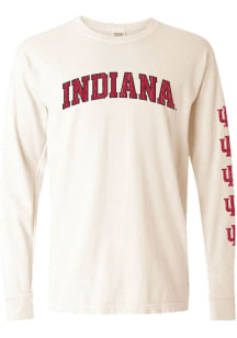 Womens Indiana Hoosiers Ivory Summit Sportswear Repeat LS Tee