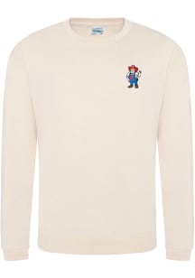 Mens Nebraska Cornhuskers White Summit Sportswear Twill Front Left Chest Crew Sweatshirt