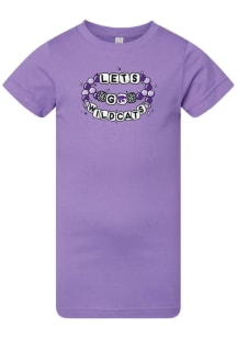 Girls K-State Wildcats Lavender Summit Sportswear Frienship Bracelet Short Sleeve T-Shirt