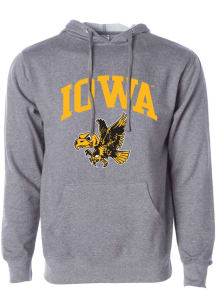 Mens Iowa Hawkeyes Grey Summit Sportswear Vintage Arch Mascot Hooded Sweatshirt