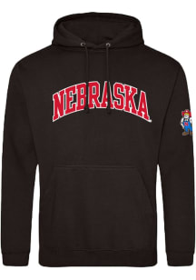 Mens Nebraska Cornhuskers Black Summit Sportswear Twill Arch Sleeve Hit Hooded Sweatshirt