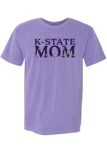 K-State Wildcats Lavender Summit Sportswear Floral Mom Short Sleeve T-Shirt