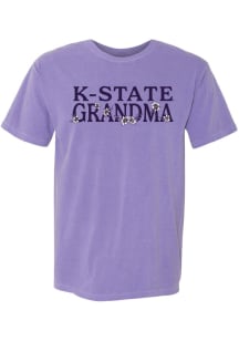 K-State Wildcats Lavender Summit Sportswear Floral Grandma Short Sleeve T-Shirt
