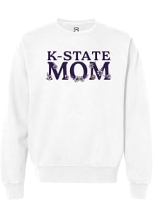 Womens K-State Wildcats White Summit Sportswear Floral Mom Crew Sweatshirt