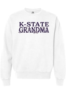 Womens K-State Wildcats White Summit Sportswear Floral Grandma Crew Sweatshirt