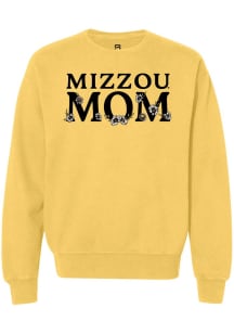 Summit Sportswear Missouri Tigers Womens Yellow Floral Mom Crew Sweatshirt
